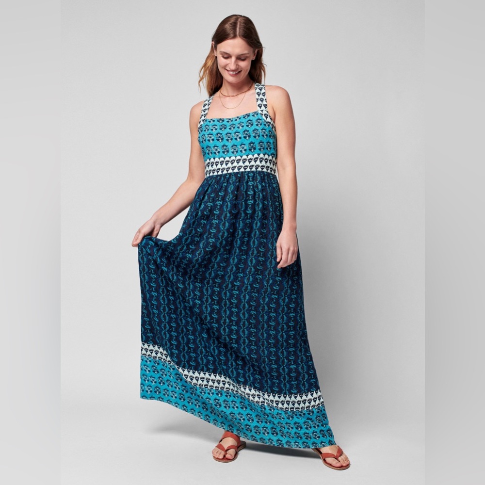 Faherty Blue and White Maxi Dress